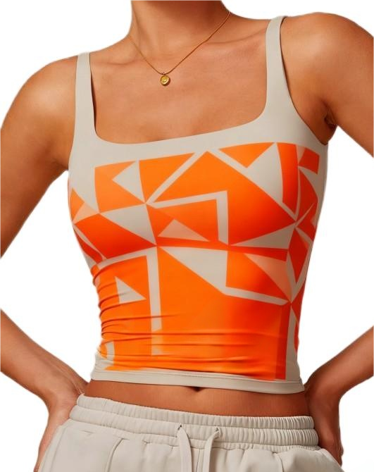 Women's High-Support Crop Sports Top - Moisture-Wicking with Removable Pads